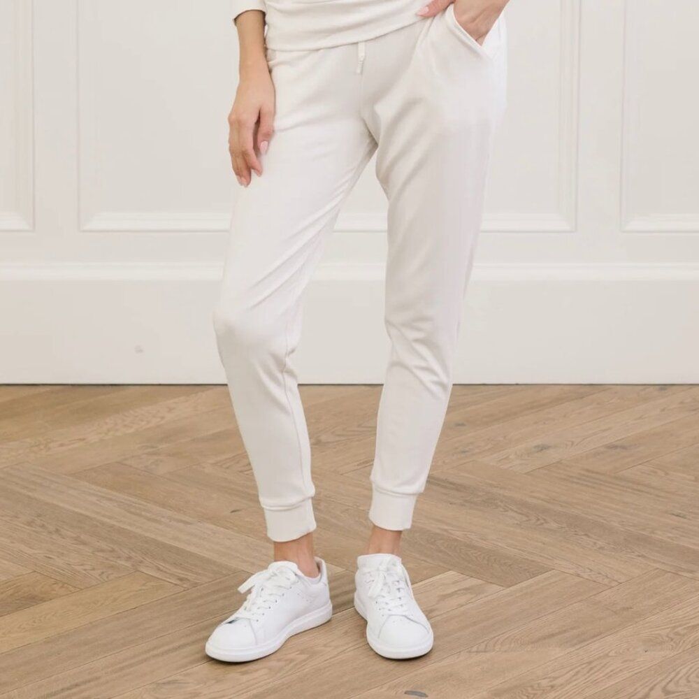 Cozy Earth White Cream Bamboo Jogger Pants Size 2XL Pockets New Loungewear 14-22